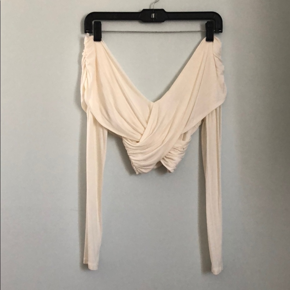 NWT Charlotte Russe Cream Off the Shoulder CropTop